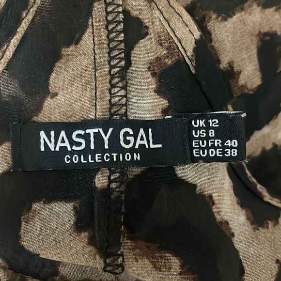 Nasty Gal Collection Sheer Leopard Print Maxi Dress Cover-Up sz 8 - Picture 8 of 8
